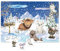 Papierdrachen Adventskalender mit Kindertattoos zum Aufkleben aus Deutschland - Tattoos mit Wintertiere und weiteren kindgerechten Designs - Weihnachtskalender für Kinder - vegan - Wintertiere Set 3