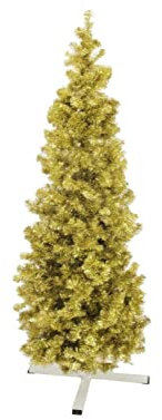 artplants.de Künstlicher Tannenbaum CHRISTOBAL, metallic-Gold, 180cm, Ø65cm - Kunststoff Weihnachtsbaum