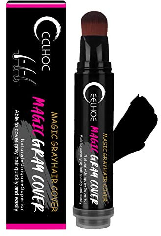 Stift für temporäre Haarfarbe Schwarzer Haarwurzel-Ausbesserungsstift Wasserfest Temporäres Haarschattierungs-Schwamm-Stift Tragbarer Haarfärbestift für Grey Hair Root, Thin Hair