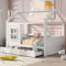KecDuey Kinderbett,Jugendbett 200 x 90 cm, mit LattenrostRausfallschutz，Hausbett vielseitiges Holz Kinderbett für Jungen,Mädchen mit Rausfallschutz (Weiß, 90 x 200 cm)