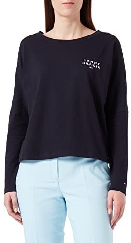 Tommy Hilfiger Damen Langarmshirt Basic, Blau (Desert Sky), S
