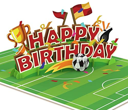 papercrush® Pop-Up Geburtstagskarte Fußball - 3D Glückwunschkarte für Fußballfans (Kinder, Teenager und Männer), Lustige Geschenkkarte oder Einladungskarte zum Kindergeburtstag von Jungs und Mädchen