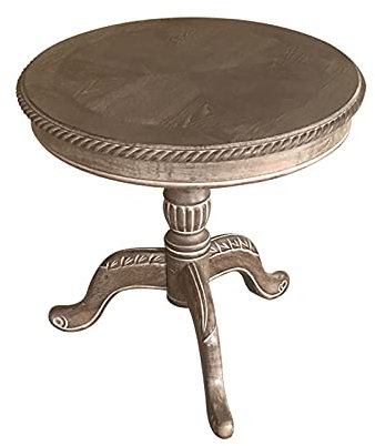 LUCBEI Rustikaler Beistelltisch Runder Retro-Holztisch, Alter nordischer Wohnzimmer-Sofa-Ecktisch Schlafzimmer-Balkon-Kleiner runder Tisch Runde Akzenttabelle