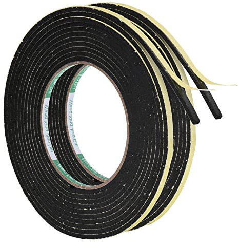 PATIKIL 13,12'/4m Meteo Rimozione Sigillo, 2 Rotoli 5mm Largo 3mm Spessore EVA Schiuma Nastro Auto Adesivo Striscia per Porta Finestra Isolamento