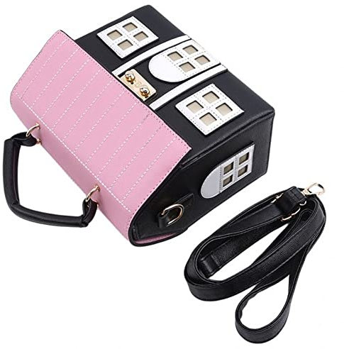 Hrippy Süße Persönlichkeit Geformte Schulterhandtaschen Kontrastfarbe Messenger Bag Pu Leder Cross Lod Bag Für Damen Mädchen