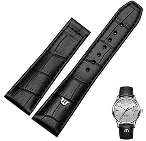 EPANO Uhrenarmband aus echtem Leder für Maurice Lacroix Uhrenarmband Schwarz Braun 20 mm 22 mm mit Faltschließe Armband, 20 mm, Achat