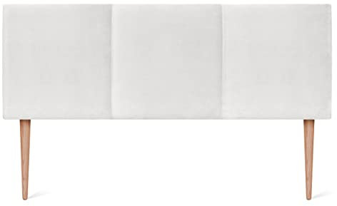 DHOME Kopfteil aus Samt HIGH End Modern Modernes glattes modulares Design Anspruchsvolles gepolstertes Kopfteil Bett Luxus Schlafzimmer gepolstertes (Samt Weißer Nerz, 145x105cm (135/140))