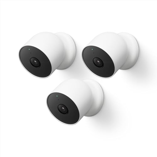Google Nest Cam Lot de 3 Batteries d'extérieur ou d'intérieur – 2e génération