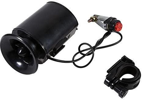 Dioche Fahrrad Hupe, Schwarze Elektronische Hupe mit 6 Lauten Tönen und Lautsprecher für Fahrradlenker mit 22 mm Lenkerdurchmesser
