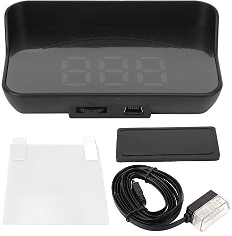 HUD-Display für Auto mit OBD2, Digitaler Head-Up Tachometer mit Übergeschwindigkeitswarnung, Windschutzscheiben-Projektor für Geschwindigkeit, Drehzahl, Wassertemperatur, Spannung & Fehlercode