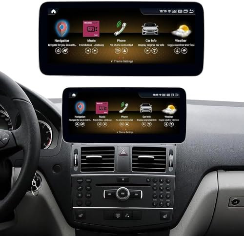 Ninetom Android 13 Autoradio 10.25 Touchscreen für 2007-2010 Mercedes Benz C Klasse W204 mit NTG4.0, Carplay Radio Display-Upgrade, Multimedia-Player, GPS-Navigation, Android Auto, 8G+256G