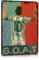 Vintage Style Lionel Messi Metall Blechschild - G.O.A.T für Sportbar, Garage & Wanddeko, 20 x 30 cm Deko für Fußballfans
