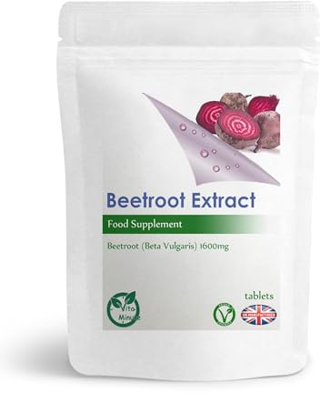Beetroot 1600mg Extract 180 Tablets (Vegan) Healthy Blood Pressure | Digestion Support | Natural Antioxidant Properties