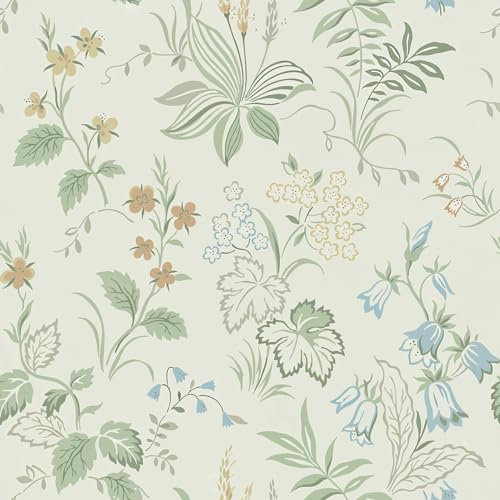 Yullpaper Papier Peint Fleuri Beige/Vert Film Adhesif Pour Meuble Papier Peint Adhesif Mural Floral Vintage Pour Chambre Adulte Revetement Adhesif Meuble Rouleau Adhesif Decoratif Jungle 44,5 x 300cm