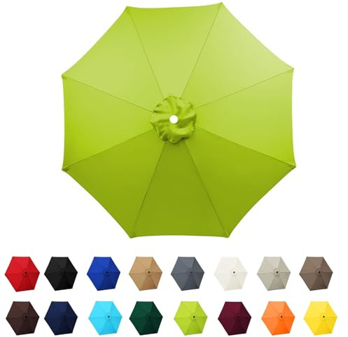 Garden Parasol Canopy Cover, 2m 2.30m 2.7m 3.0m Market Table Umbrella Canopy, patio umbrella replacement canopy,for Patio Market Table Umbrella Garden Parasol Canopy Cover(Grass green,8ribs:2.30m/7.5f