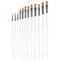Ensemble de 12 Pinceaux de Peinture à l'huile de Tige Blanche, Brosse en Nylon, Pinceaux de Peinture à l'huile