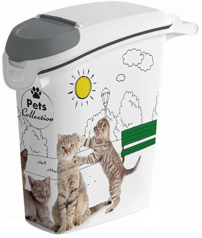 PALUPLUS Contenitore per Crocchette per Gatti, misura 23x51x50 cm, Porta crocchette con Coperchio, Chiusura Ermetica Antiodore, per Cibo Secco, Capacità 23 Litri -775C (10 kg)