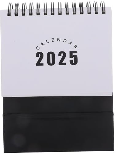 Lurrose 2025 Schreibtischkalender Mini-Tischkalender Tischkalender für das neue Jahr Tischkalender stehend Bürokalender Schwarzer Kalender Mini-Kalender Business-Planer-Kalender Papier