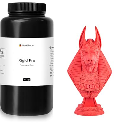 NextShapes Rigid Pro 3D-Druckharz, Hochsteifes und Hochpräzises Technisches Harz, Entwickelt für Detaillierte Modelle und Funktionsteile für LCD/DLP/MSLA-3D-Drucker (hellrot, 1kg)