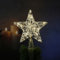 LED Weihnachtsbaumspitze Stern mit Perlen Christbaumspitze Tannenbaumspitze (Silber)