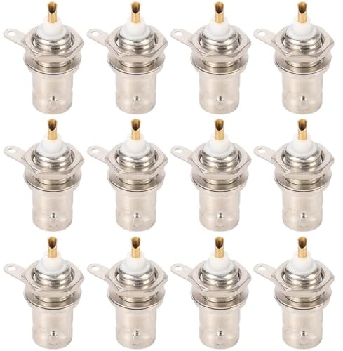 Greluma 12 STK BNC Buchsenstecker für die Schalttafelmontage, BNC Chassis Buchsenmutter, Schottverbinder, Lötadapter für RF Koaxialkabel RG58 RG59 RG6
