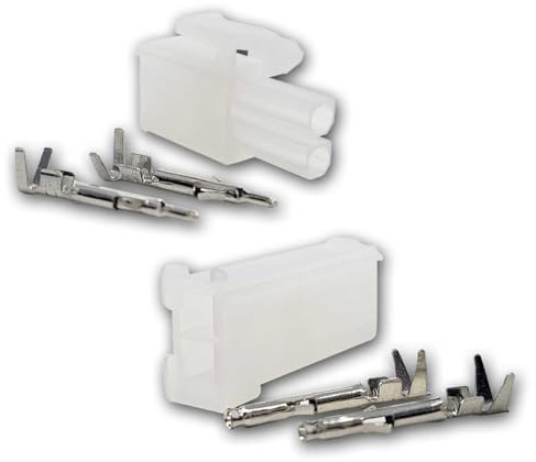 world-trading-net 10er Pack AMP-Steckverbinder 2-polig, Stecker & Buchsen mit Crimpkontakten, weißes Kunststoffgehäuse, Gehäuse mit Arretierung für Zusammenhalt