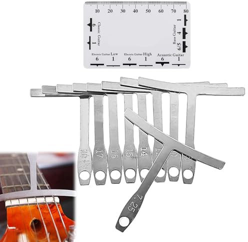 Juego De Herramientas De Guitarra,Medidor de Radio Bajo,Regla de Medición de Cuerda de Guitarra,Acción de Cuerda para Ajustes Guitarra,Calibre de Regla de Radio de Cuerda,Medidor De Radio DIY