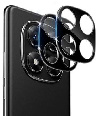 Datree pour Xiaomi Redmi Note 14 Pro 5G /Poco X7 5G Protection Caméra, 2 Pièces 9H Dureté Ultra HD Film Verre Trempé, Sans Bulle Anti-Rayures Ultra Résistant Film Caméra Protection Écran - Noir