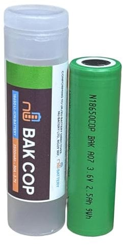 TVDC BAK COP 30A 2500mah 18650 Battery with Protective Plastic Case for E-Cigarettes, Vape Mods & Sub Ohm Kits, also for Torch, Handheld Devices 2ml Cartridge Capacity, No Nicotine