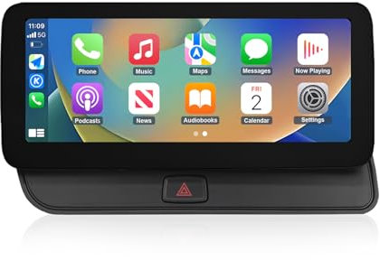 Road Top 12,3 Zoll Autoradio Drahtlos CarPlay Touchscreen für Audi Q5 2009-2017 Jahr mit 3GMMI, Autoradio Stereo Multimedia Bildschirm, Unterstützung Wireless Android Auto, Navigation, Mirrorlink