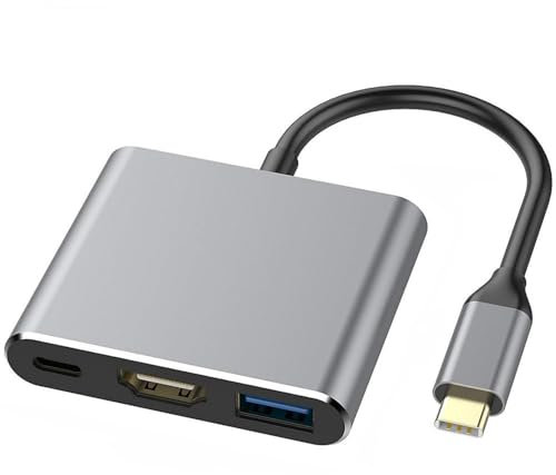 USB C to HDMI Multiport Adapter, Type-C Hub Thunderbolt 3 to HDMI 4K Output USB 3.0 Port and USB-C Charging Port, Digital AV Adapter for MacBook Pro/air, Galaxy S8/S9