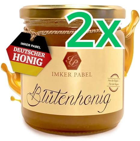 Rohhonig Deutscher Honig direkt vom Imker – rein, naturbelassen & ungefiltert, nicht erhitzt – Blütenhonig, Bienenhonig ohne Zusätze aus Familienimkerei, 1kg | Imker Pabel