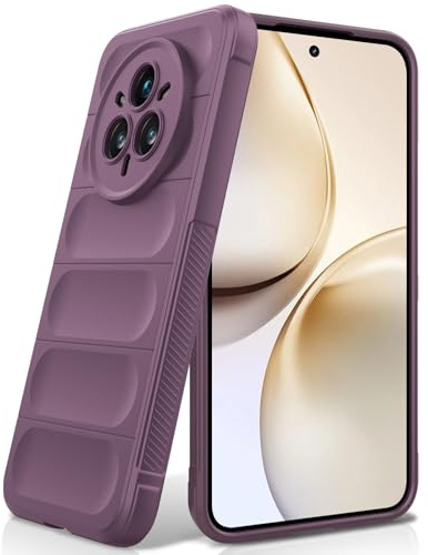 BonYonka Funda de Silicona para Realme 14 Pro Plus, Violeta | Diseño Ondulado Antigolpes, Forro Interior de Microfibra Antirrayas, Tacto Suave y Sedoso, Protección Militar contra Caídas