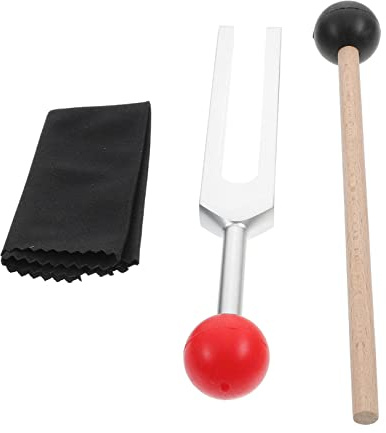 ERINGOGO Stimmgabel Reinigungstuch und Beutel für Gitarrenstimmung 4 Stück mit Hammer aus Aluminiumlegierung 528 Hz und Klangtherapie