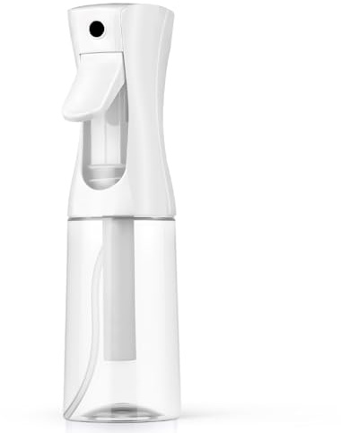 Alaoo Botella Pulverizador Agua Peluqueria,200ML Reutilizable Fina Niebla Pulverizador Continuo Pulverizado,Botella de Spray para Cabello,Para Peluquería,Cuidado de Piel,Mascota,Blanco Transparente