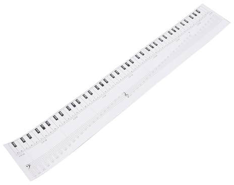 WALFRONT Klaviertastatur-Übungspapier, Fingersatz-Übungs-Notentabelle, 88 Tasten für Anfänger, Etiketten, Notensatz-Anleitung, Fingersimulations-Lehrhilfe, mit Bunten Notizen-Etiketten, für Kinder