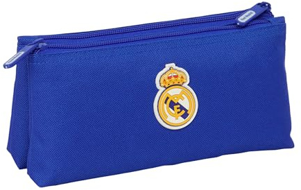 Real Madrid Kulturbeutel für Kinder, mit einfachem Reißverschluss, ideal für Kinder verschiedener Altersgruppen, bequem und vielseitig, Qualität und Widerstandsfähigkeit, 22 x 8 x 10 cm
