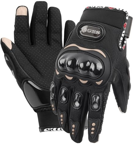 GES Motorradhandschuhe für Herren, Allwetter-Handschuhe mit Touchscreen-Funktion, atmungsaktive und Wasserabweisende Motocross-Handschuhe für ATV, Dirtbike und Roller
