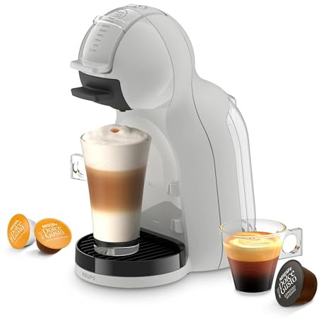 KRUPS Dolce Gusto Mini Me, Cafetera Cápsulas, Capacidad 0,8L, Gris | Ultracompacto, Amplia gama de bebidas, 15 Bares, Personalizar taza, Detención automática, KP143GAS