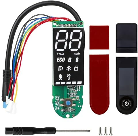 MechKit Scooter eléctrico Dashboard para Xiaomi 1S, E-Scooter Dashboard con cubierta, pantalla de datos clara, E-Roller Bluetooth placa de circuito de repuesto