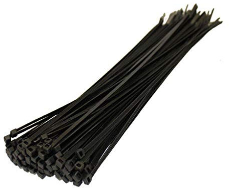 SHATCHI 100pcs-500pcs Black Strong Nylon Plastic Cable Ties Zip Tie Wraps Organizer Self Locking 100mm/200mm/300mm Long, 100pcs
