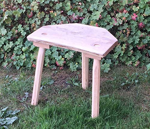 Mittelalterlicher Schemel Dreibein-Hocker komplett aus Eiche für Larp, Reenactor, Melkschemel oder Tavernenbestuhlung