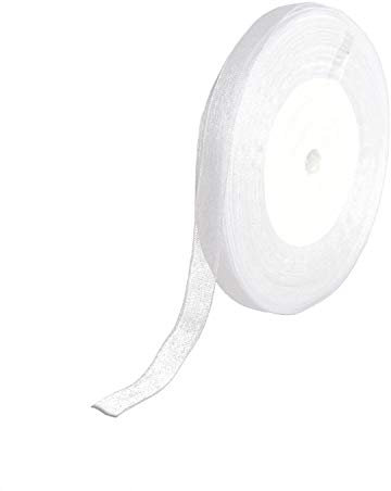 Rouleau de 45 mètres de ruban organza 10mm couleur blanc - Décoration - Mariage
