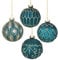 Heaven Sends Turquoise & Gold Glass Bauble Christmas Tree Decorations - Set of 4