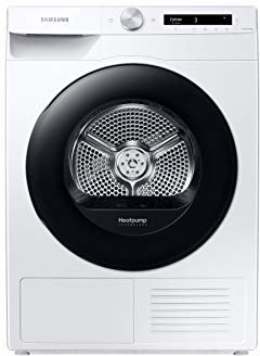 Samsung Asciugatrice Ai Control con Optimal Dry Sensor DV80T5220AW/S3 8 Kg, Pompa di Calore, Classe A+++, Wifi, Oblò Reversibile, Carica Frontale, LxAxP: 60 x 85 x 60 cm, Silver Inox