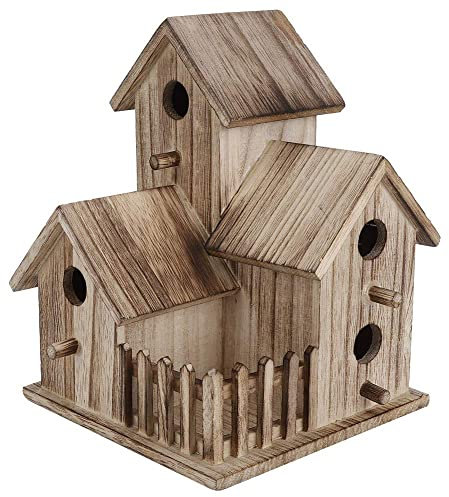 Casas para pájaros para Exteriores, pajareras de Madera de 3 Capas Decorativas para pájaros bebés proporcionan refugios Seguros para la cría de Golondrinas, Loros, Otros Animales Salvajes, Resistente