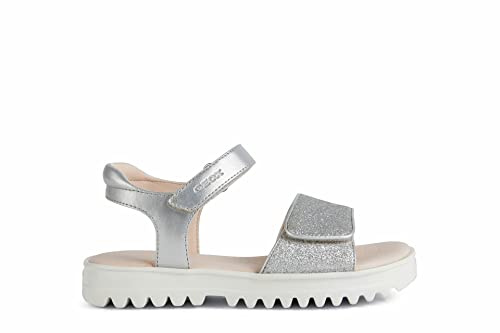 Geox Mädchen J Coralie Gir Sandal, Silber, 31 EU