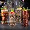 Lot de 4 tasses à cocktail Tiki, tasses à cocktail hawaïennes en céramique - Verres à cocktail exotiques pour bar