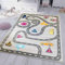 Teppich-Home Spielteppich Kinderteppich Straße Auto Verkehr | Teppich für Kinderzimmer | Verschiedene Farbvarianten, Farbe:Grau, Maße:120x170 cm