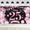 25. Geburtstag Deko, Schwarz Roségold 25. Geburtstag Banner Hintergrund für Frau, Extra Große 25 Jahr Geburtstag Schild Poster für 25. Geburtstag Party Tisch Wand Dekoration Zubehör, 185 x 110 cm
